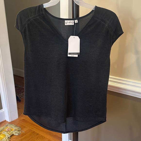 Wonderly Tops - Wonderly Dark Gray Short Sleeve Tee